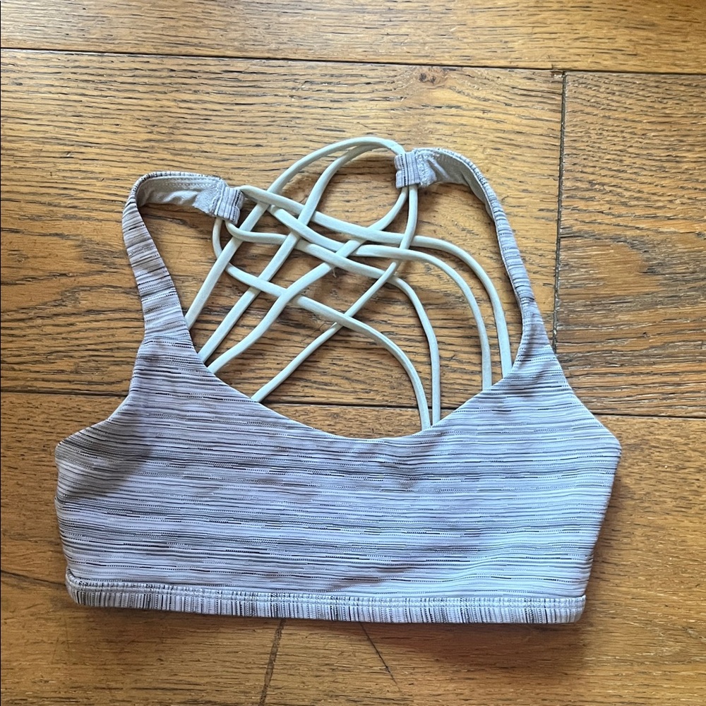 Lululemon Athletica Strappy Light Gray Sports Bra